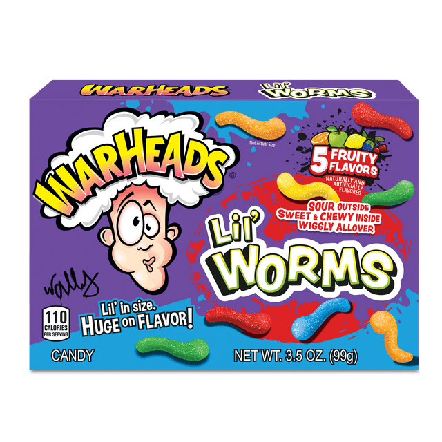 WarHeads Lil' Worm Gummi Candy Chews, 3.5oz