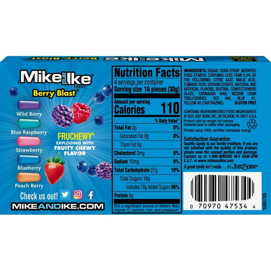 Mike and Ike Berry Blast Chewy Candy, 4.25 Oz