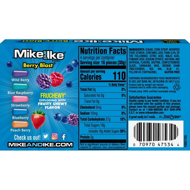 Mike and Ike Berry Blast Chewy Candy, 4.25 Oz