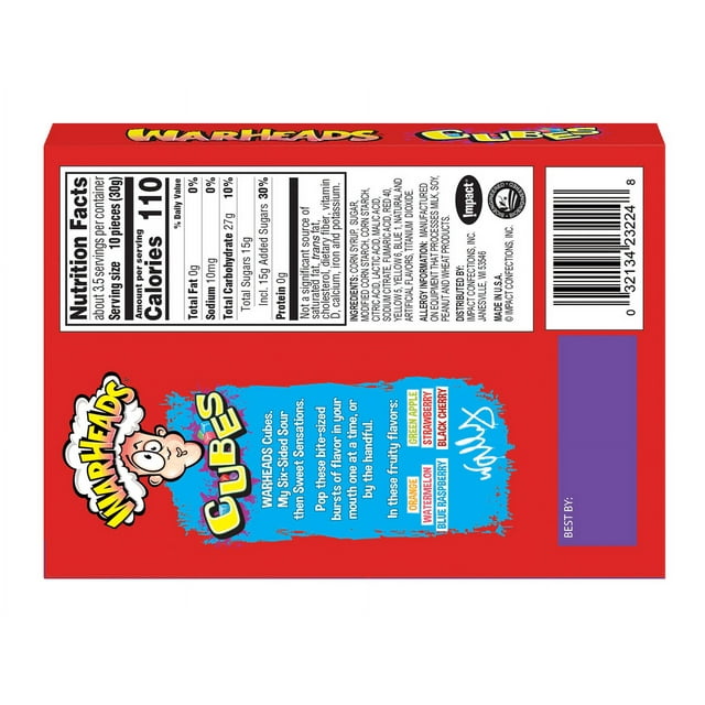 Warheads Chewy Cubes, 4.0 Oz